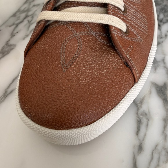 Prada Milano 2EE448 Mens Brown Pebbled Leather Low Top Sneakers, UK 7 main image 14